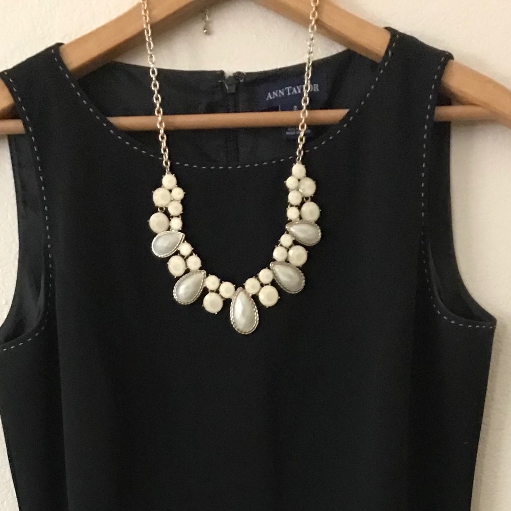 Ann Taylor crewneck black sheath  dress